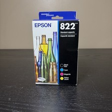 Genuine Epson 822 Ink T822120-BCS Black Cyan Magenta Yellow 4-Pack NEW