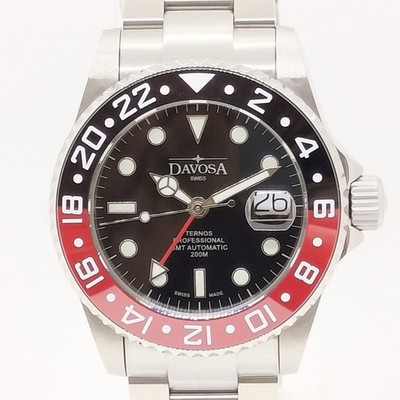 DAVOSA Ternos GMT Pro 161.571.90 Ceramic Steel Men's Automatic 42mm Black Used