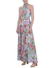 Eliza J Women's Floral-Print Ruffled Halter Maxi Dress -size 2 NWT
