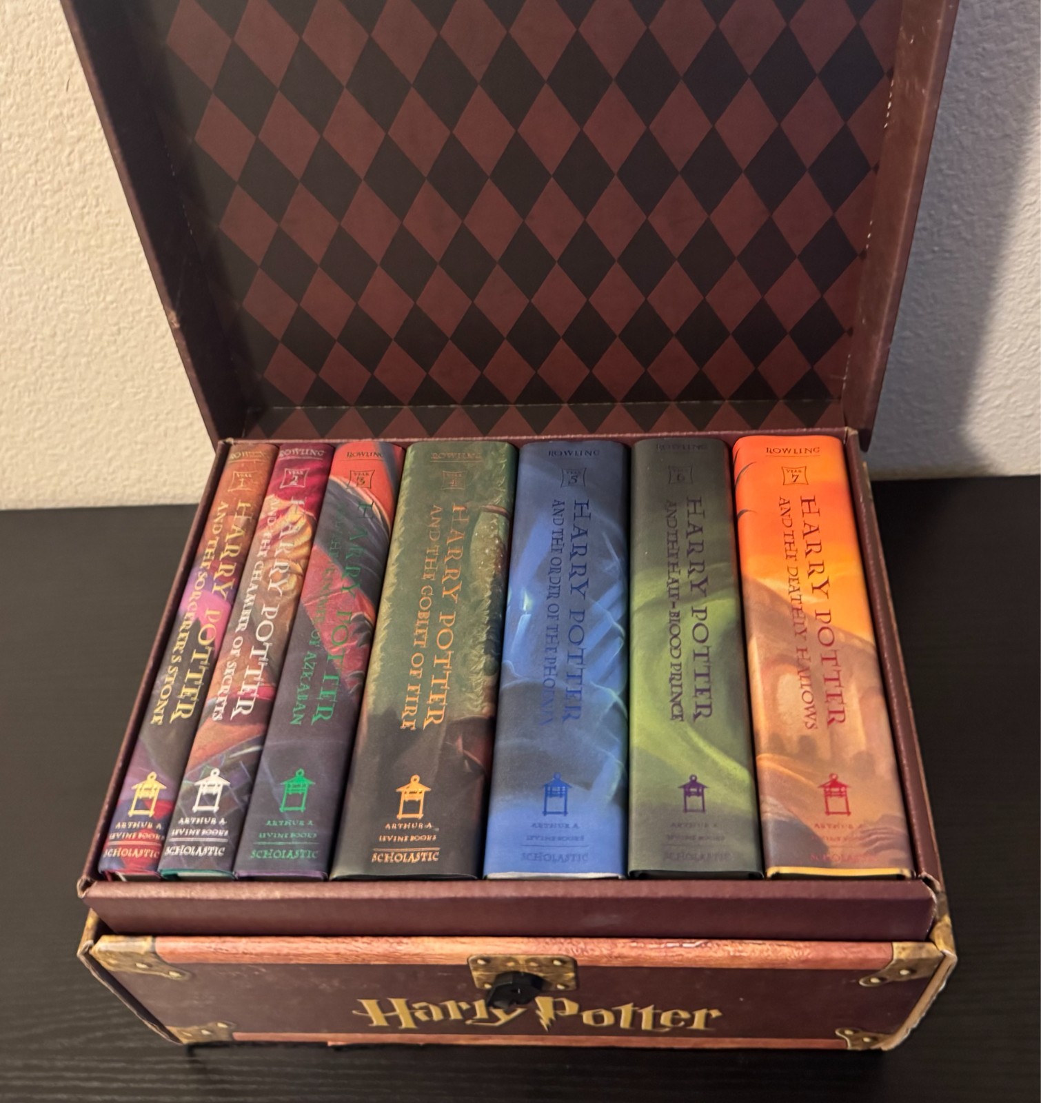 Harry Potter Complete Hardcover Book Set 1-7 Scholastic Edition Trunk Bundle
