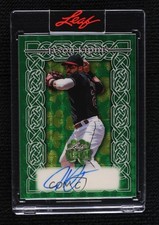 2026 Leaf Metal St Patrick's Day Shamrock Green Flood 1/1 Jason Kipnis Auto 17uv