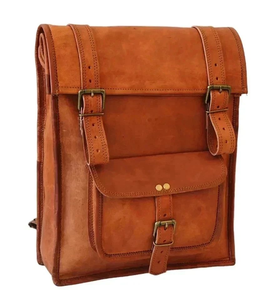 Men's Real Goat Vintage Leather Travel Functional Italian Bag