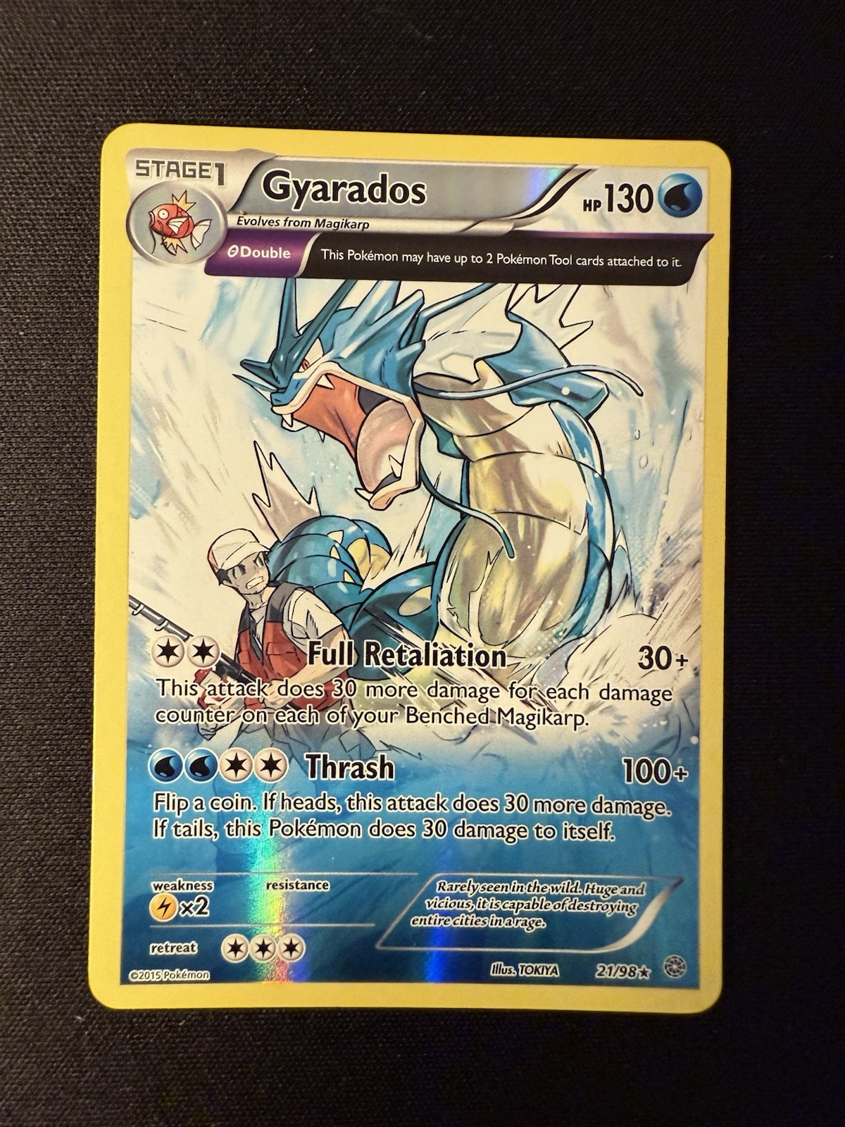 Gyarados 21/98 Holo XY Ancient Origins Pokemon TCG Card 2015 Extended Art