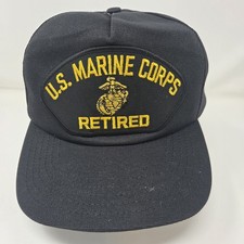 U.S. Marine Corps Veteran Patch Snapback Mesh Baseball Hat USA Made Vintage