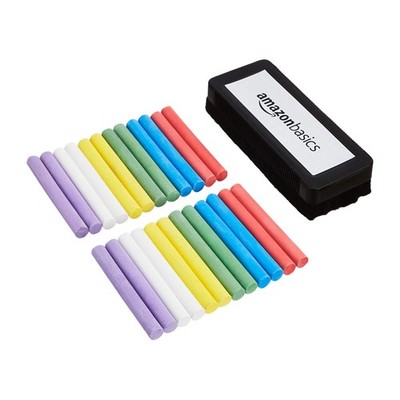 Amazon Basics Dustless Colored Chalk with 1 Count (Pack of 24), assorted 