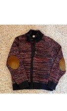 Little Marc Jacobs Boys Full Zip Sweater Size 10 Multicolor Elbow Patches