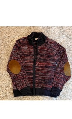 Little Marc Jacobs Boys Full Zip Sweater Size 10 Multicolor Elbow Patches