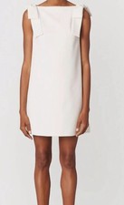 Carolina Herrera Women's White Tie-Strap Shift Dress Size 16