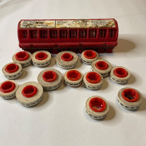 Vintage 3M ScotchCode STD-09 Wire Marker Tape Dispenser + Number Rolls Lot