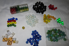 182 Solid Color Glass Game Marbles, 6 Colors, Suitable for Games DICE