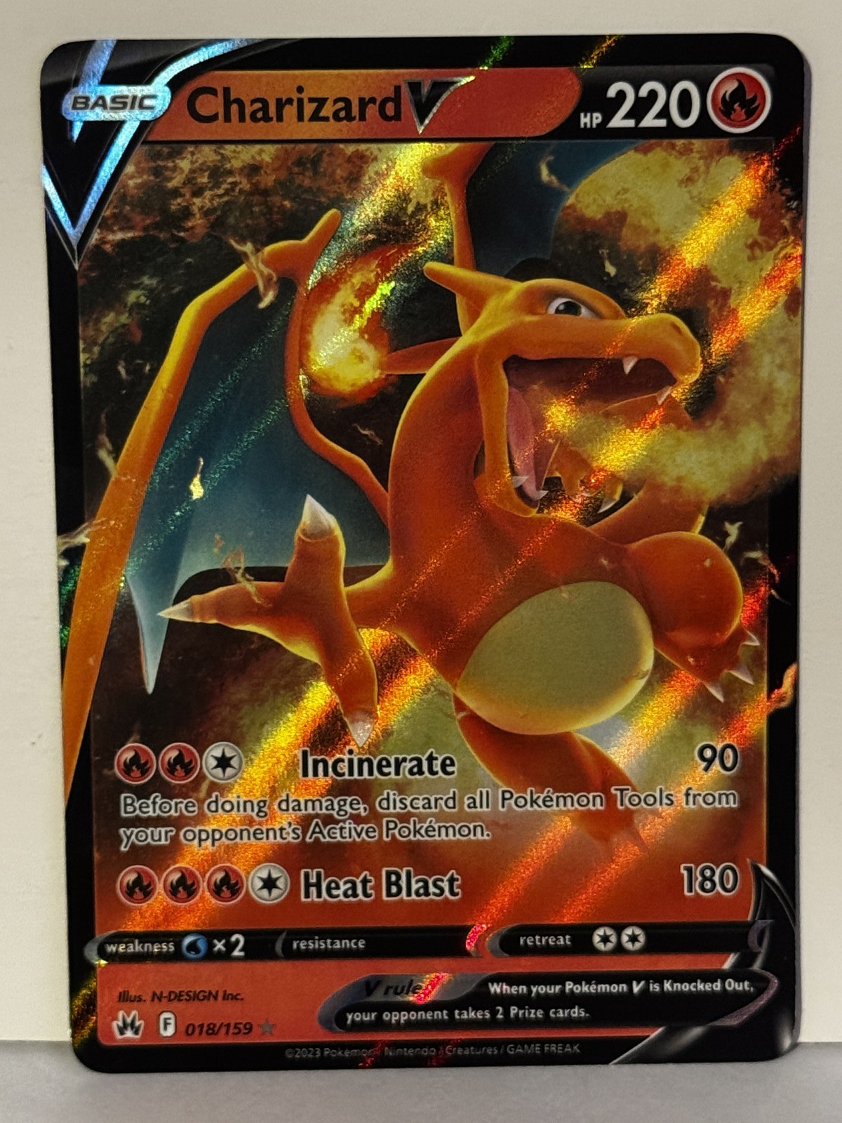 Charizard V 018/159 Crown Zenith NM Pokemon Fast Shipping