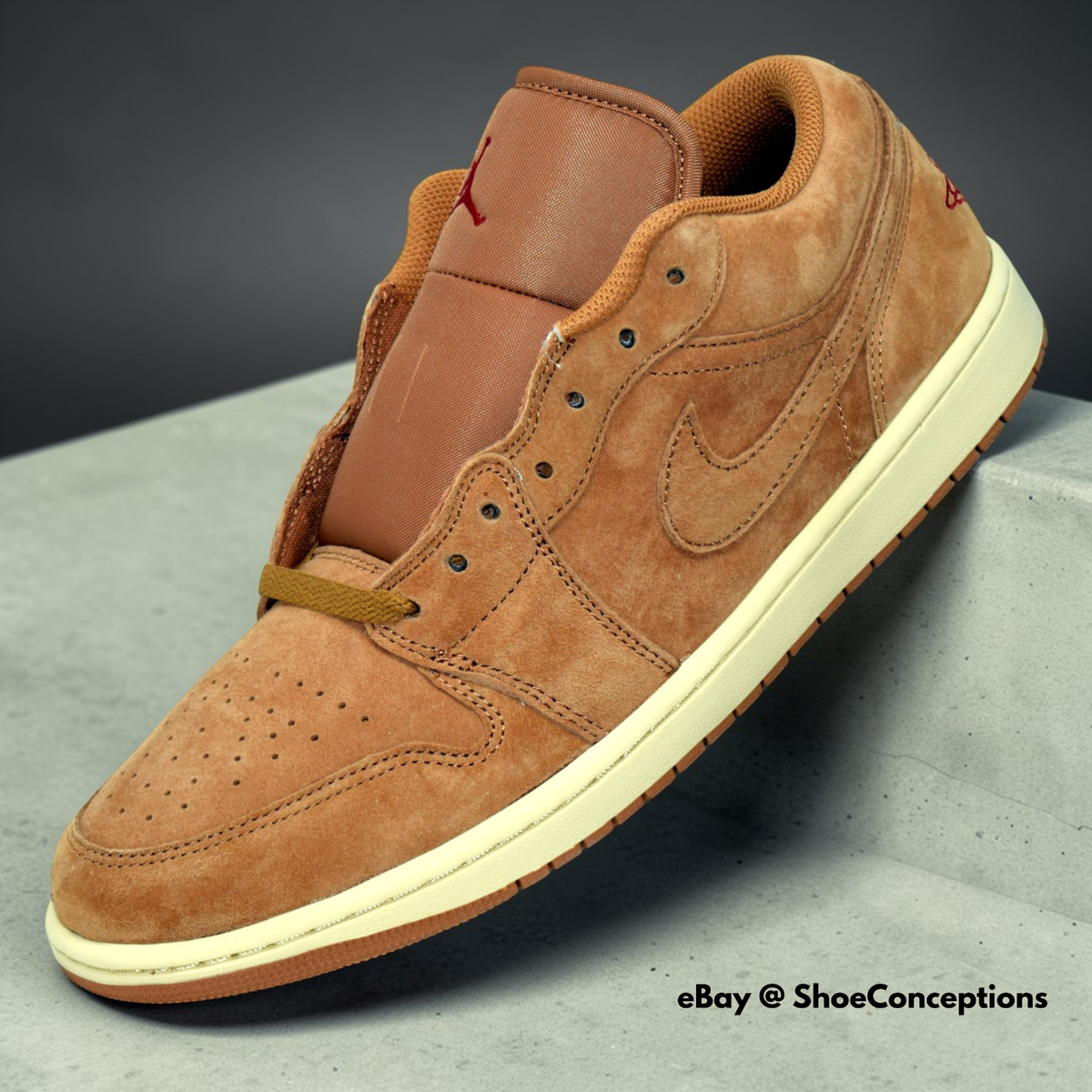 Nike Air Jordan 1 Low SE Shoes Flax Varsity Red Muslin HV4089-200