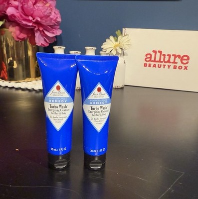 2X JACK BLACK TURBO WASH ENERGIZING CLEANSER FOR HAIR & BODY 1oz New Sealed
