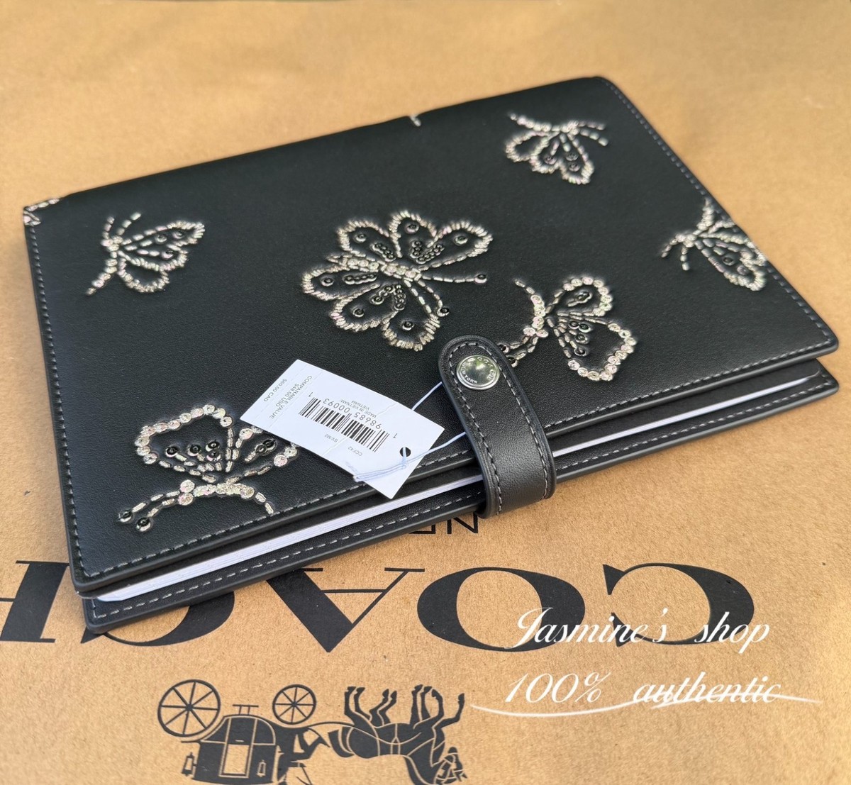 NWT Coach Notebook In Signature Canvas with strawberry/floral