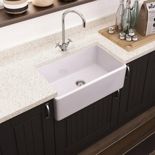 Farmhouse Apron Front Fireclay Single Bowl Kitchen Sink - 33"