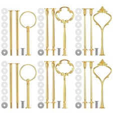 6 Sets 3 Tier Cake Stand Hardware Kit Gold Tiered Tray Holder Fittings