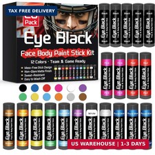 Eye Black Stick 20 Pack, 12 Colors Sports Eye Black for Football Baseball Softba