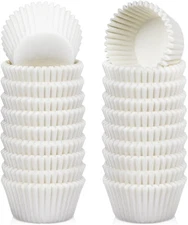 Caperci 500 Count Mini Cupcake Liners White Muffin Liners Greaseproof