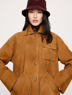 Banana Republic Heritage Suede Jacket Camel #825344 New 2025 FREE SHIPPING