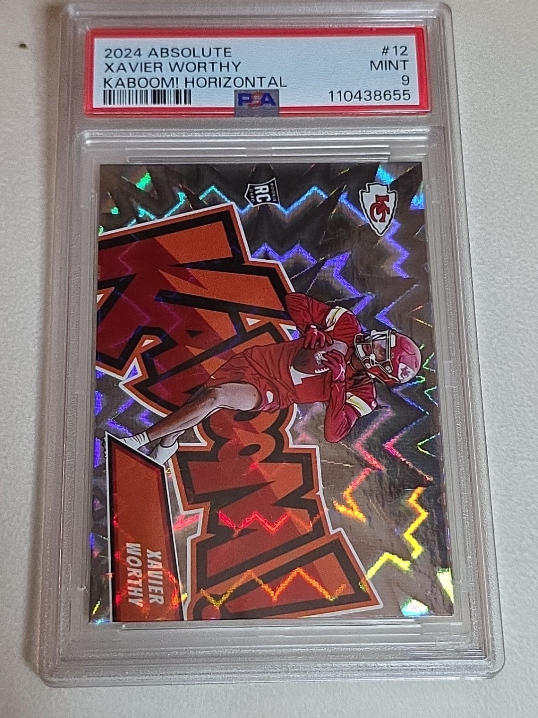 2024 Panini Absolute - Kaboom! Horizontal Xavier Worthy #12 (RC)