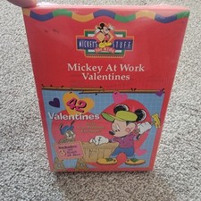 Vintage Disney Mickey Mouse & Friends At Work 42 Valentines Cards Made In USA