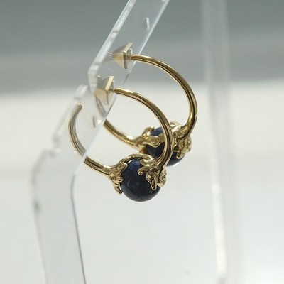 Alexis Bittar Brut Gold Capped Lapis Creolen
