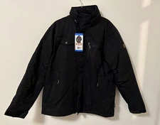 Rugged Elements Men's Trek Jacket with Hidden Hood Water Resistant (Black) Large