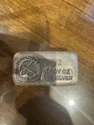 Skull and bones silver bullion 2 Troy oz bar