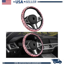 Car Steering Wheel Cover 15 Inch Leopard Print Elastic Anti-slip Procolor Pink Car Steering Wheel Cover 15 Inch Leopard Print Elastic Anti-slip Procolor Pink