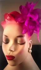 FABULOUS PURPLE FASCINATOR IN TULLE  FEATHERS