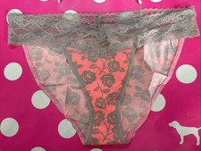 2014 Vintage Victorias Secret Signature Cotton Lace String Bikini Panties M NEW