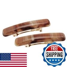 France Luxe Mini Rectangle Barrette Pair