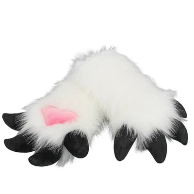 Pattes de Dragon En Peluche Moelleux Gants de Cosplay avec Griffes Pelucheux - Photo 1/4