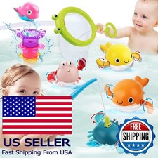 Bath Toy Set for Toddlers: Floating, Stacking Cups, Fishing Game, Mold-Free Desi