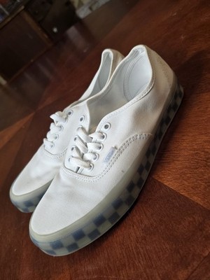 VANS Authentic White - Lace Translucent Blue Checkerboard Sole- Men s Size 7.5 