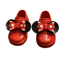 Mini Melissa Minnie Mouse Shoes Red Black White Polka Dots Baby Size 5 Rubber 3D