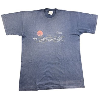 Screen Stars T-Shirt Large Herren Blau Baumwolle Lappland Vintage Grafik 90er