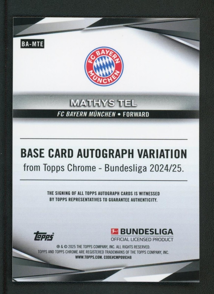 2025 MATHYS TEL 33/50 AUTO TOPPS CHROME BUNDESLIGA LAVA GOLD
