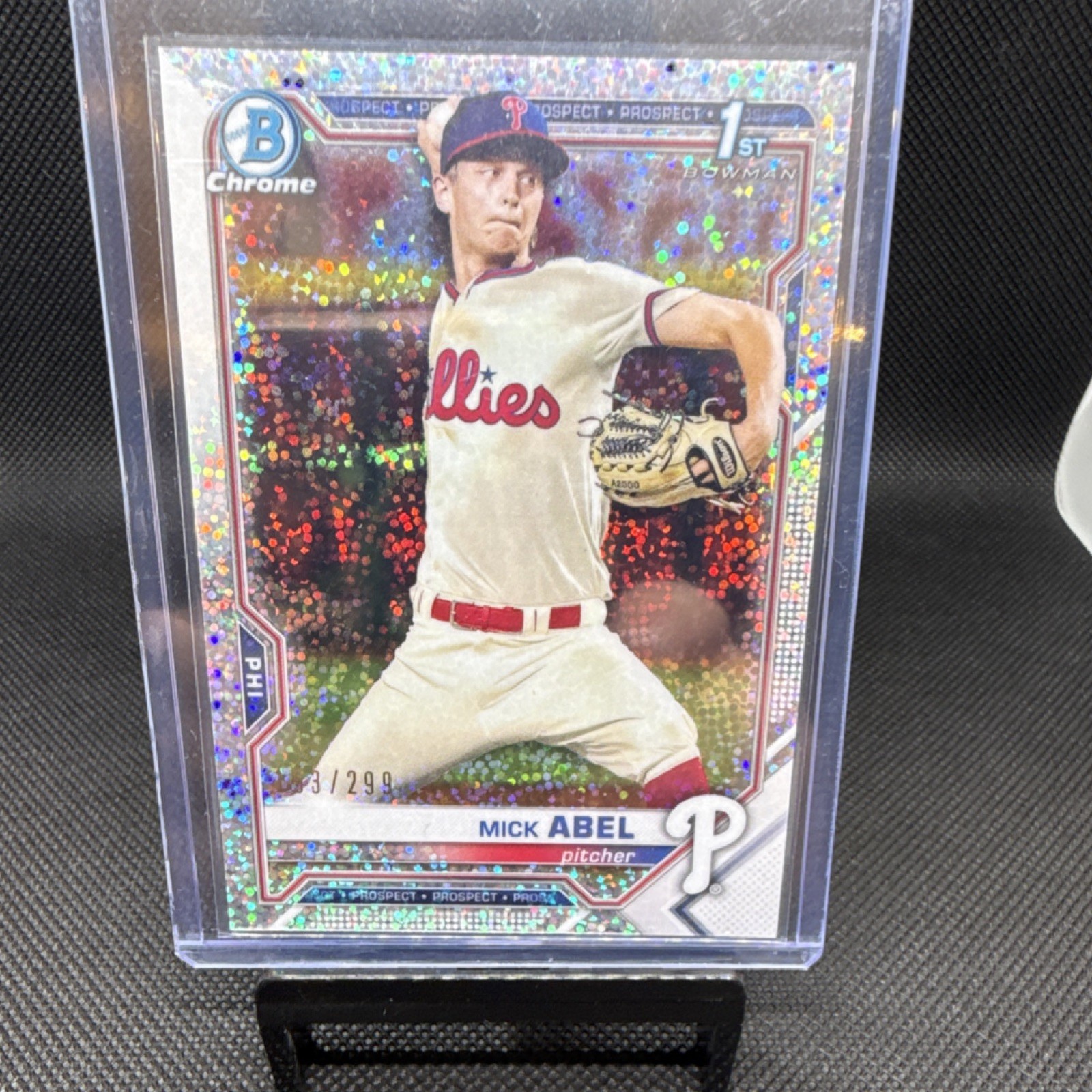 Bowman Chrome Prospects Speckle Refractor Mick Abel /299 #BCP-42 Phillies 2021