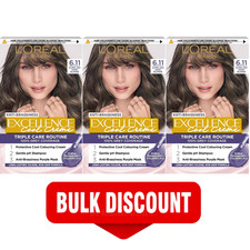 Image of L’Oréal Excellence Cool Crème #6.11 Ultra Ash Dark Blonde Hair Dye (Set Of 3)