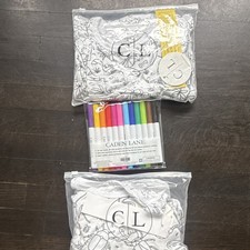 Caden Lane Dinosaur Bugs Color-Your-Own Pajama Set 5/6 2pc Markers