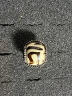 VINTAGE STERLING SILVER RING AFRICAN TRADE BEAD SIZE 10 STATEMENT