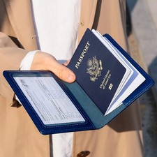 RFID Blocking Passport Holder Leather Travel Wallet Card Case Essentials Kit Pro