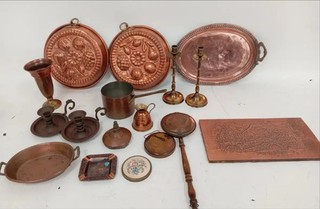 Vintage Copper Brass Kitchenware Decor Job Lot 6.45kg Bundle