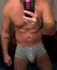 Nuevo Calzoncillo Para Hombre Sexy Gris Justo Maravilloso Acanalado Corte Cuadrado con Bolsa Contorneada-Gay