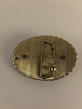 Vintage Western Brass Belt Buckle Agate stone