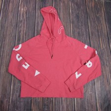 Aeropostale Hoodie Womens Medium Pink Cropped Raglan Aero 87 Graphic Pullover