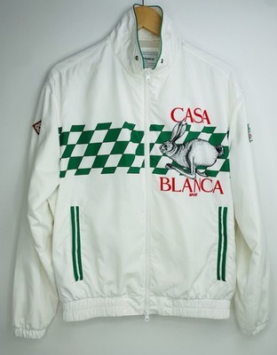 CASABLANCA SPORT LOGO PRINTED WINDBREAKER ZIP WHITE MEDIUM RABBIT