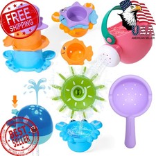 Baby Bath Toys for Kids Ages 1-3, Mold Free Set with Whale and Spinner 7 PCS ...