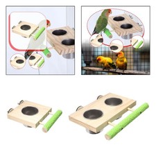 Bird Feeding Dish Cup Feeding Cup Large Capacity Food Water Dish Bird Perch for